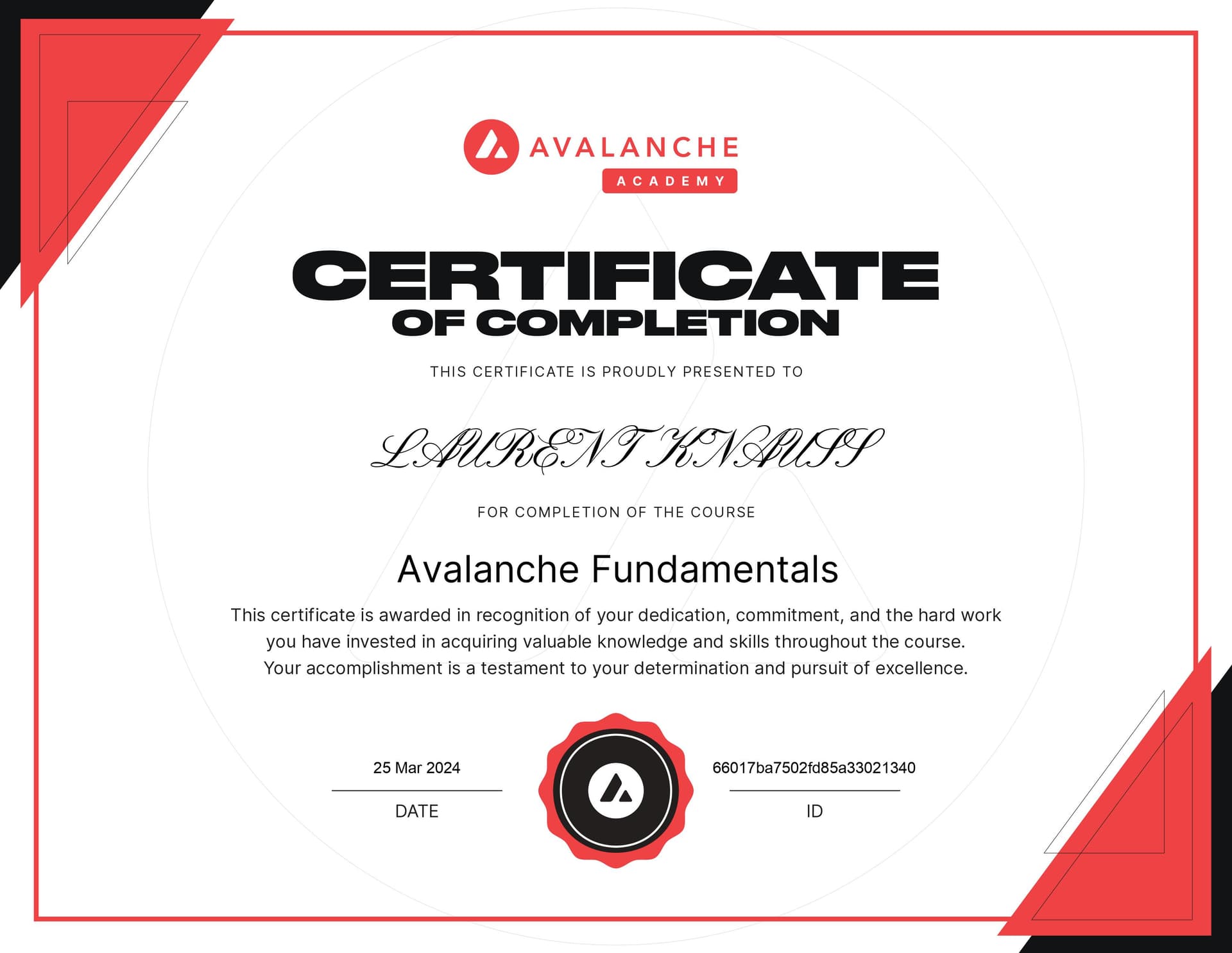 Avalanche Blockchain Developer Certification - Level 2